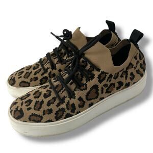 Steve Madden Leopard Print Knit Slip-On Sneakers in Tan and Black